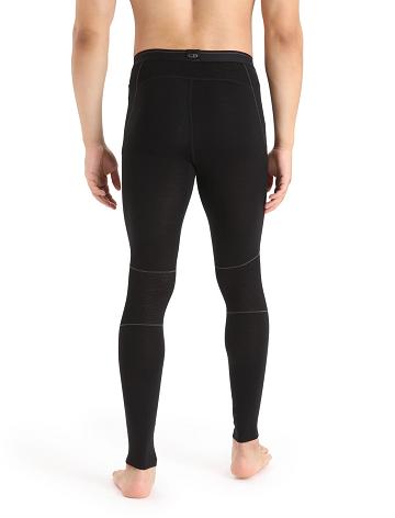 Black Icebreaker BodyfitZone™ Merino 150 Zone Thermal Leggings Men's Base Layers | AU 1399XYUF